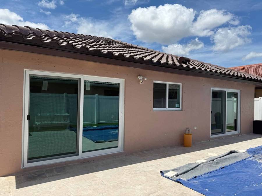 Impact sliding doors to the patio